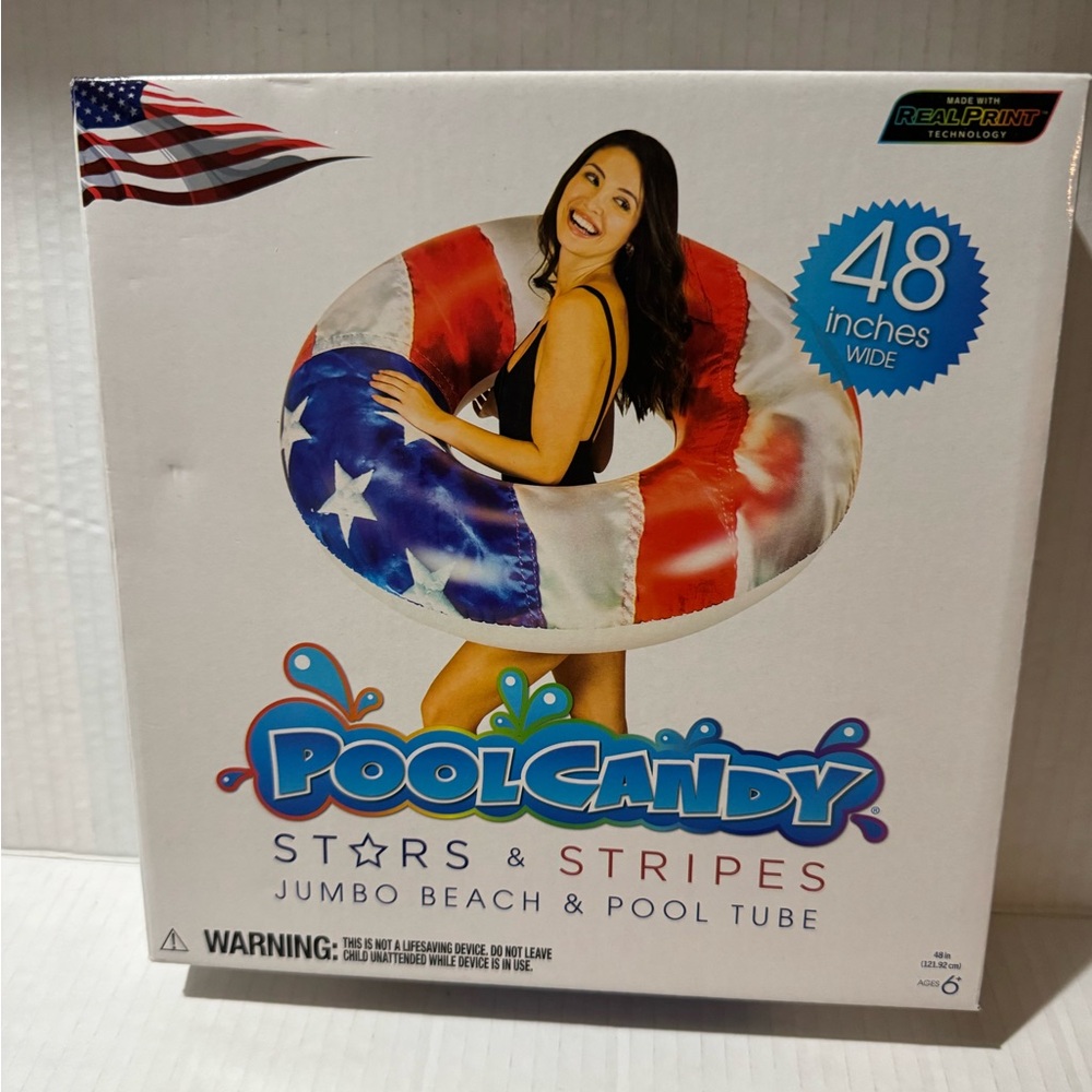 PoolCandy Stars & Stripes Jumbo Beach Tube BNIB